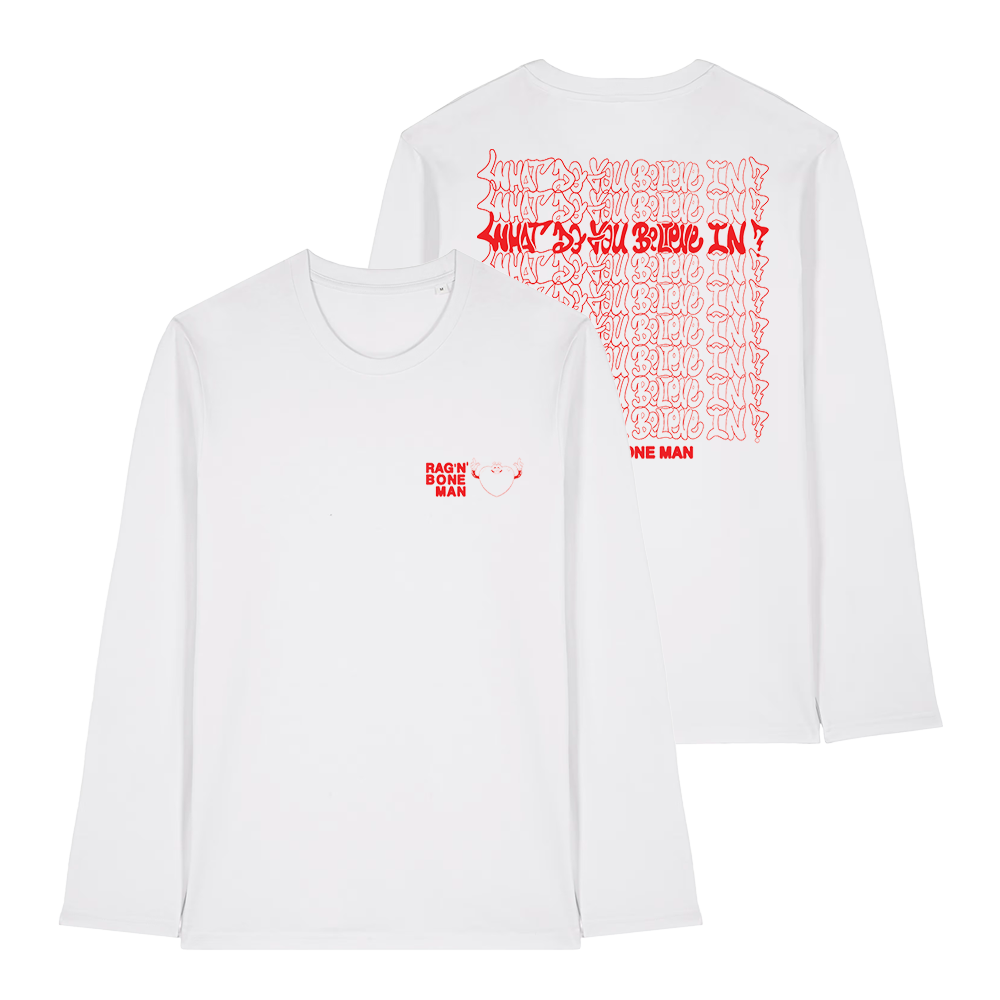RNBM WDYBI HEART LS WHITE TEE